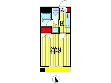 ベルメゾン松波(1K/6階)の間取り写真