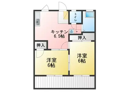 ハイツ美鈴(2DK/1階)の間取り写真