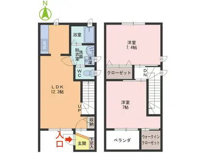 Fフォルテ(2LDK/1階)の間取り写真