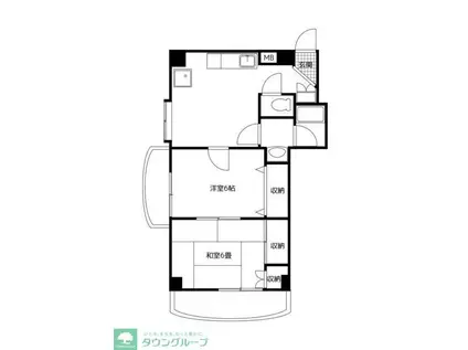 グランディ・シンヤ(2DK/5階)の間取り写真