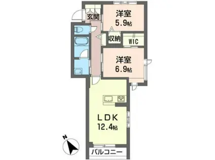 シャーメゾン フォレスタ(2LDK/2階)の間取り写真