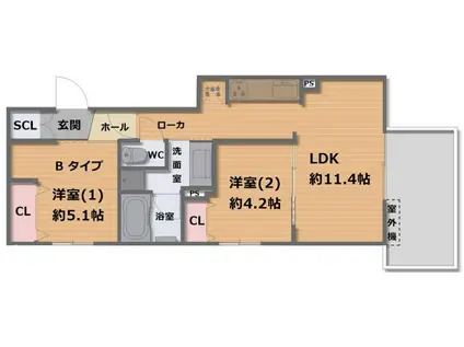 MAISON DU CHAT (2LDK/1階)の間取り写真