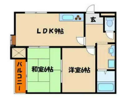 HOUSE22(2LDK/3階)の間取り写真