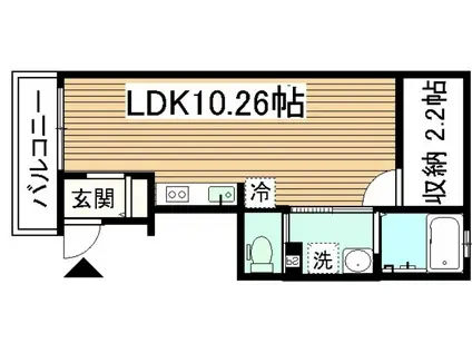 PUNKISH(1SLDK/2階)の間取り写真