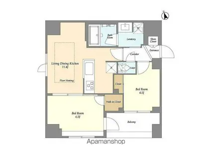 MODIER GINZA イースト(2LDK/2階)の間取り写真