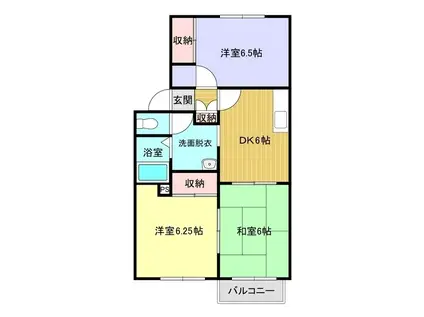 サニーホームズ根岸C棟(3DK/2階)の間取り写真