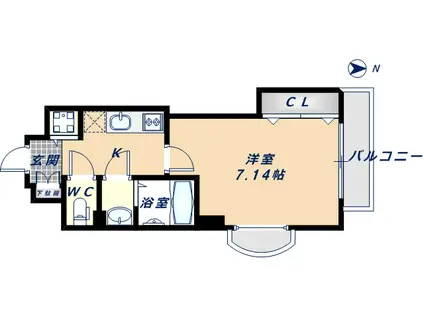 ラグゼ布施駅前(1K/12階)の間取り写真