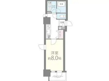 ブランドール中之島(1K/7階)の間取り写真