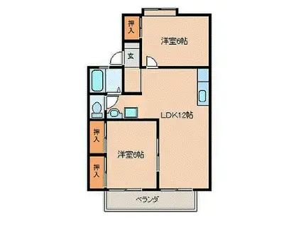 セジュール89(2LDK/2階)の間取り写真