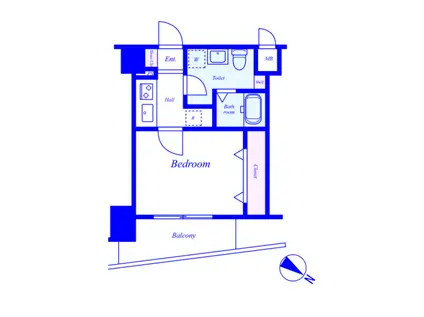 グリフィン横浜・ディアコート(1K/10階)の間取り写真