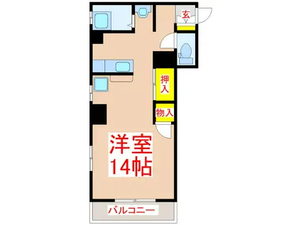 OPTION.BLD(ワンルーム/3階)の間取り写真