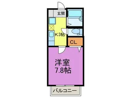 メゾン・ド・アイム(1K/1階)の間取り写真