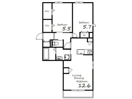 MAISON BELLE 鎌倉(2LDK/1階)の間取り写真