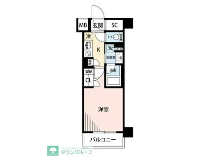 マイナビSTAY川崎殿町ウエスト(1K/4階)の間取り写真