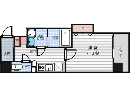 ファーストフィオーレ本町イースト(1K/11階)の間取り写真