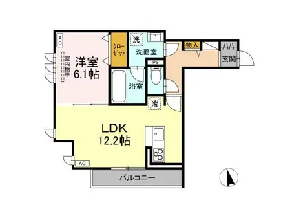 D-ROOM野田町三丁目(1LDK/2階)の間取り写真