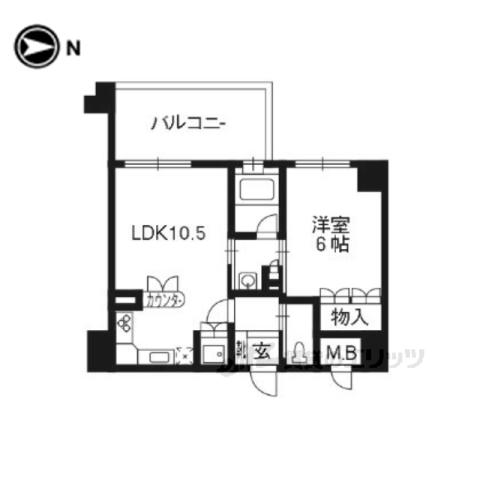 リーガル京都御所東(1LDK/2階)の間取り写真