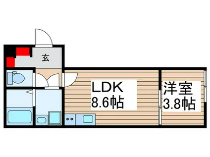 COPPE HOUSE(1LDK/1階)の間取り写真