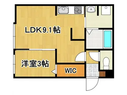 INTEGRAL北一色(1LDK/2階)の間取り写真
