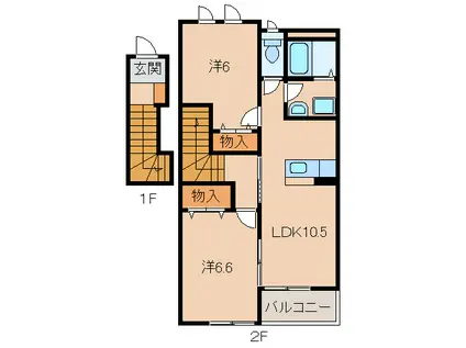 レガーロII(2LDK/2階)の間取り写真