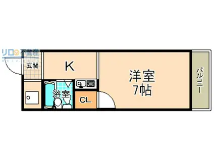 ローレルメゾン(1K/2階)の間取り写真