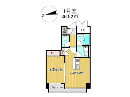 PAXレジデンス(1LDK/6階)の間取り写真