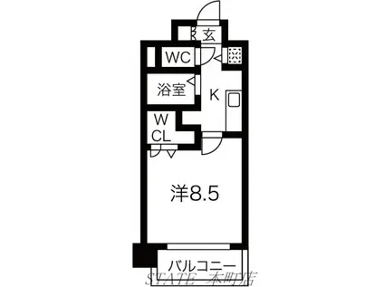 KAISEI本町通(1K/10階)の間取り写真
