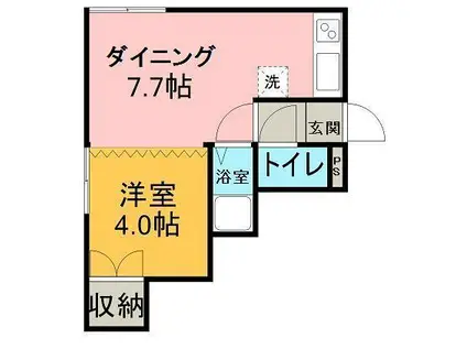 RIZAハウス68(1DK/2階)の間取り写真
