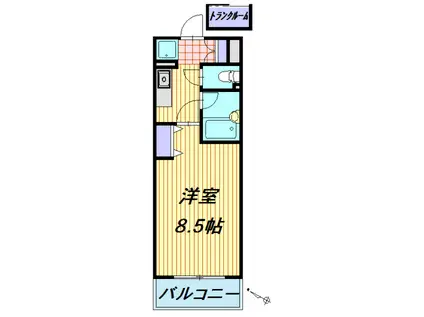 コーラル観月(1K/3階)の間取り写真