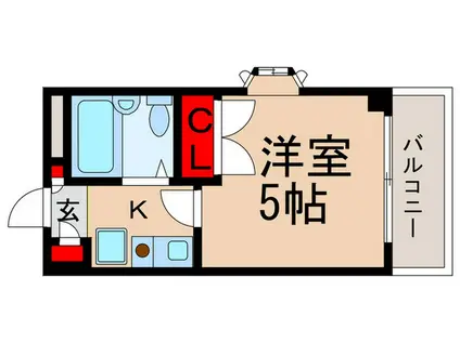 アースカーサ(1K/4階)の間取り写真