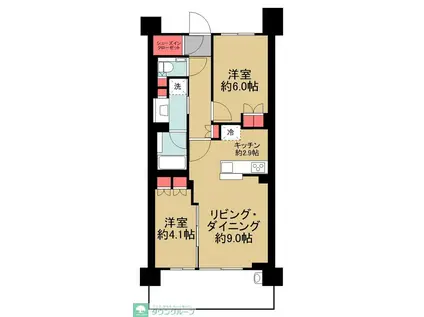 プロミライズ青葉台B棟(2LDK/3階)の間取り写真