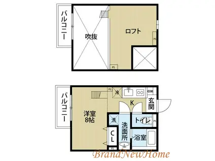 セジュール楠(ワンルーム/2階)の間取り写真