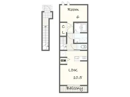 ヴィレッジ 絆(1LDK/2階)の間取り写真