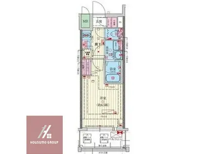 ファーストフィオーレ難波南アルマ(1K/5階)の間取り写真