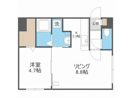 FELSENII(1LDK/3階)の間取り写真