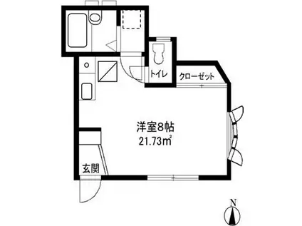 アベニール(ワンルーム/1階)の間取り写真