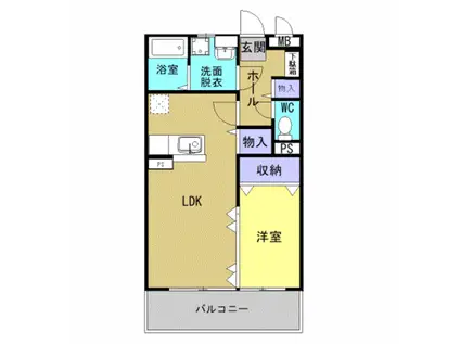 クレールコートI(1LDK/2階)の間取り写真