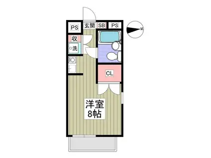 フローラルコートI(ワンルーム/1階)の間取り写真