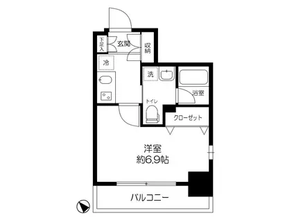 プライマル茅場町(1K/2階)の間取り写真