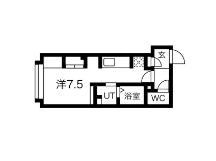 LEO I(ワンルーム/1階)の間取り写真
