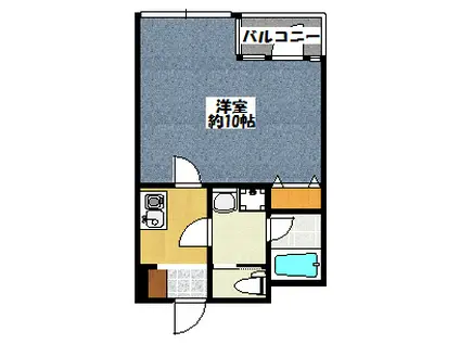 ハチセンビル2号館(1K/3階)の間取り写真