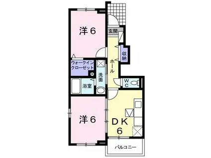 フレイム 雪(2DK/1階)の間取り写真