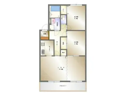 パインフラット(2LDK/2階)の間取り写真