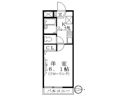 CASA TATUMI カーサタツミ(1K/1階)の間取り写真