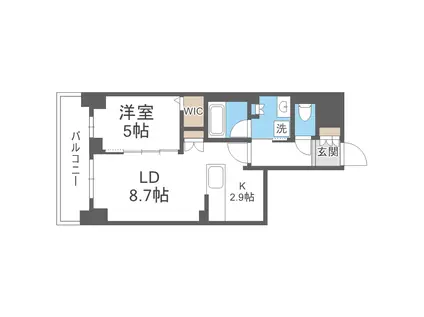 ジュノール札幌植物園(1LDK/2階)の間取り写真