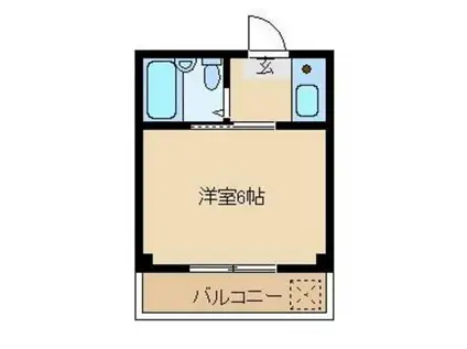 ピロティシャトー(ワンルーム/1階)の間取り写真