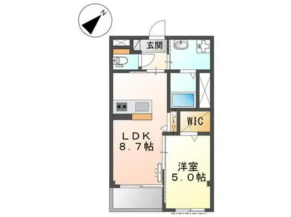 グランメゾン オルタンシア(1LDK/3階)の間取り写真