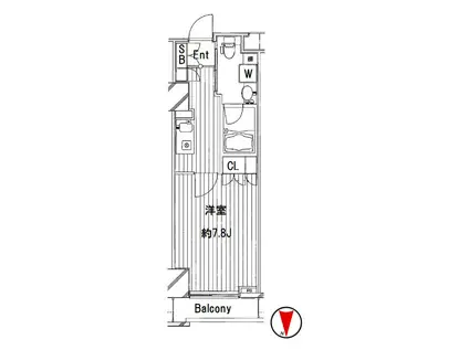FEEL A渋谷 フィールエー渋谷(1K/8階)の間取り写真