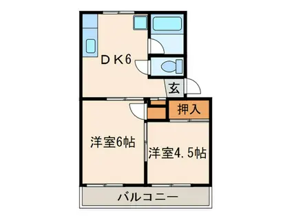 メゾン寿(2DK/1階)の間取り写真