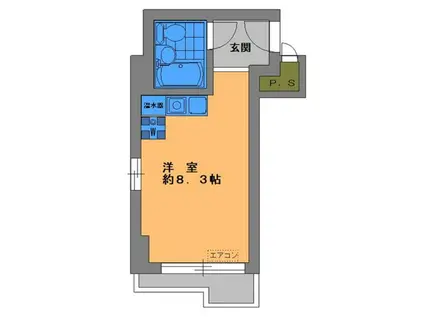 日本橋サマリヤシティハイツ(ワンルーム/2階)の間取り写真
